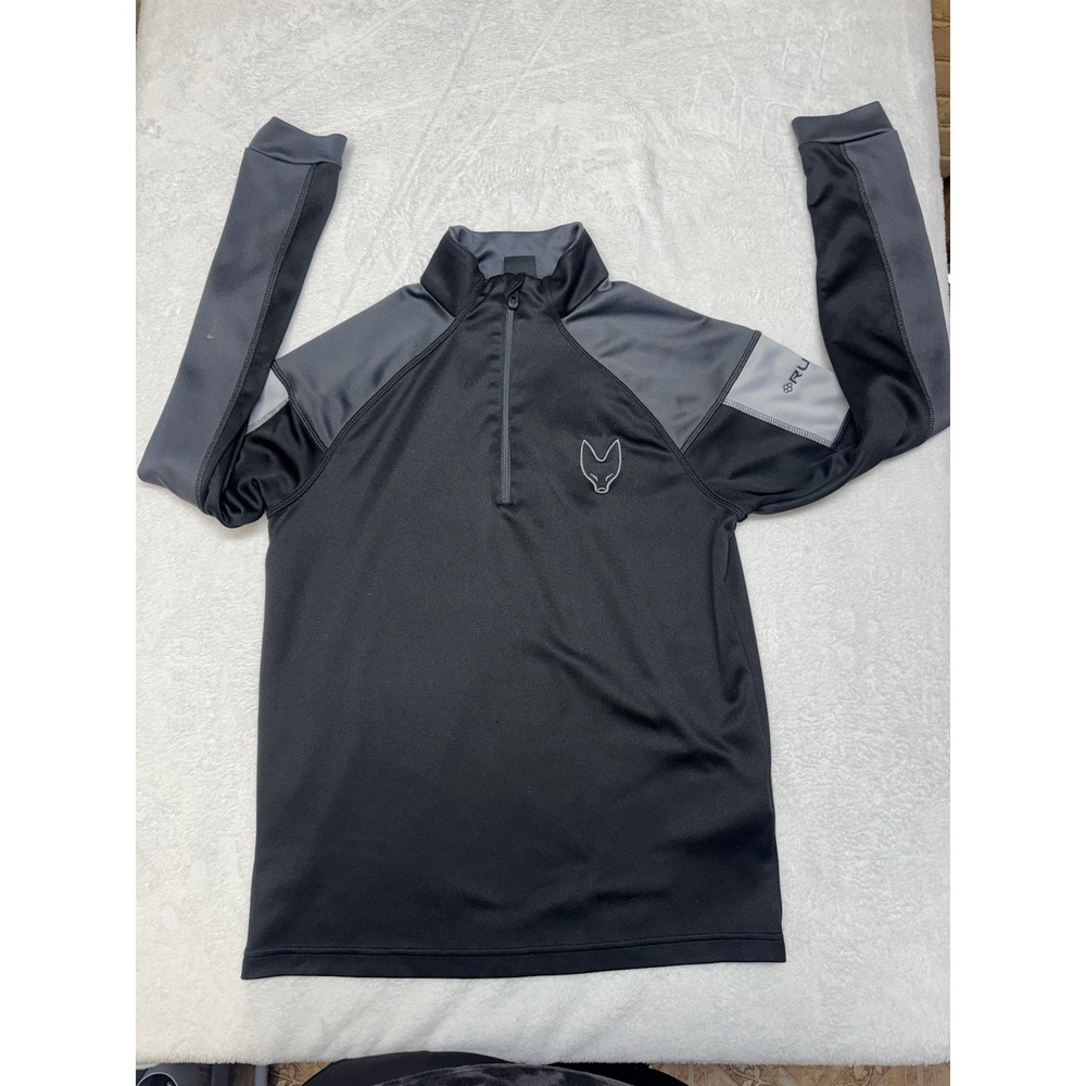 Rudi's Wrestling Black Warm Up Long Sleeve Quarter Zip shirt Sz S Sm Small